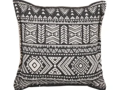 Clearance Beliani Set di 2 cuscini SIRVAN Cotone 45 x 45 cm Nero Trama geometrica Beige Nero
