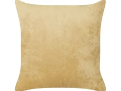 Hot Beliani SITAPUR Finta pelliccia 45 x 45 cm Senape Tinta unita Giallo