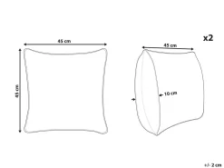 Hot Beliani Set di 2 cuscini SKIMMIA Cotone 45 x 45 cm Bianco Modello natalizio Bianco Blu Rosa Verde