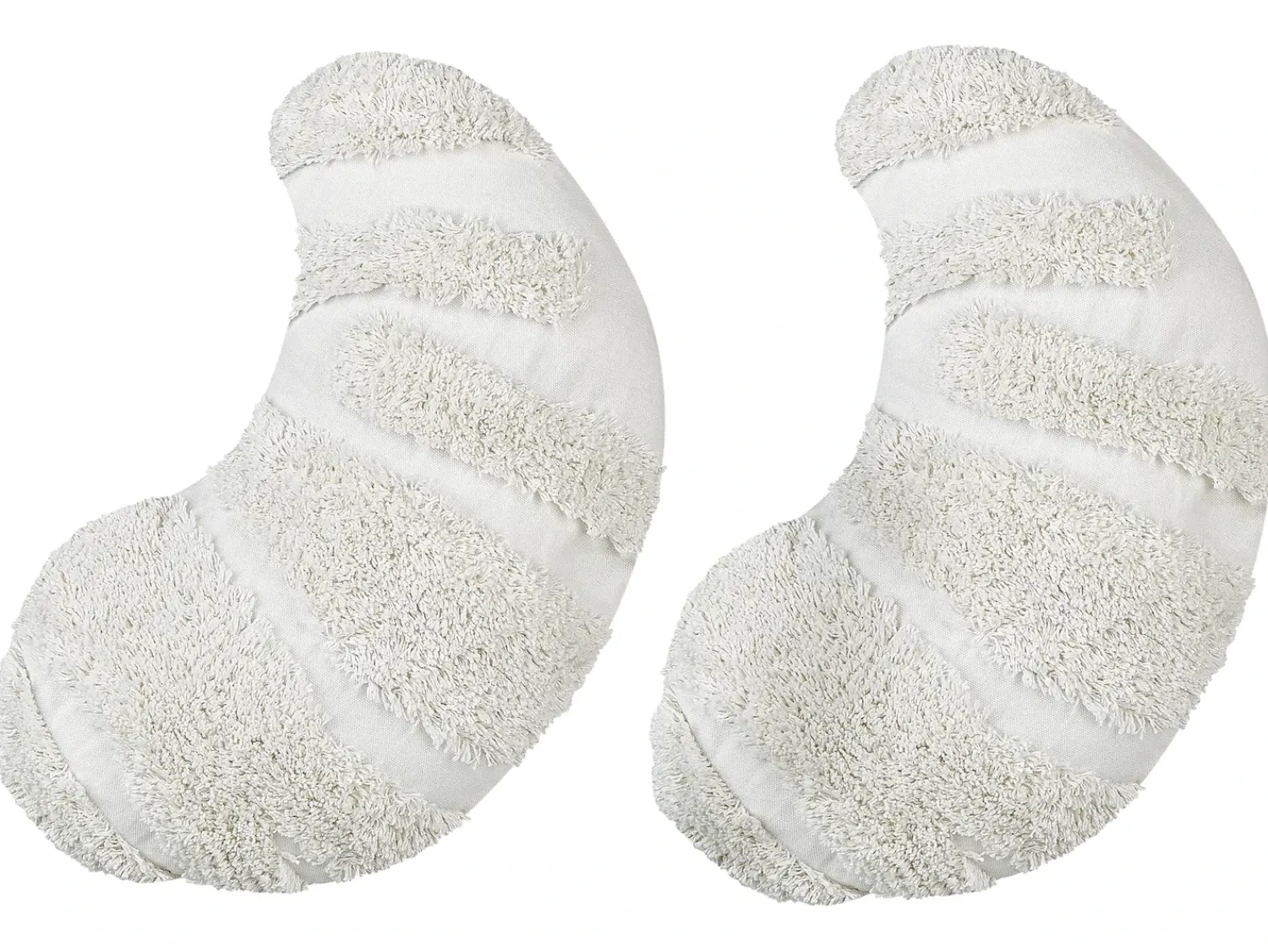 Outlet Beliani Set di 2 cuscini SNOWDROP Cotone 40 x 25 cm Bianco