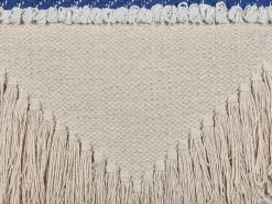 Best Beliani Set di 2 cuscini SOFCA Cotone 45 x 45 cm Beige Trama geometrica Beige Blu