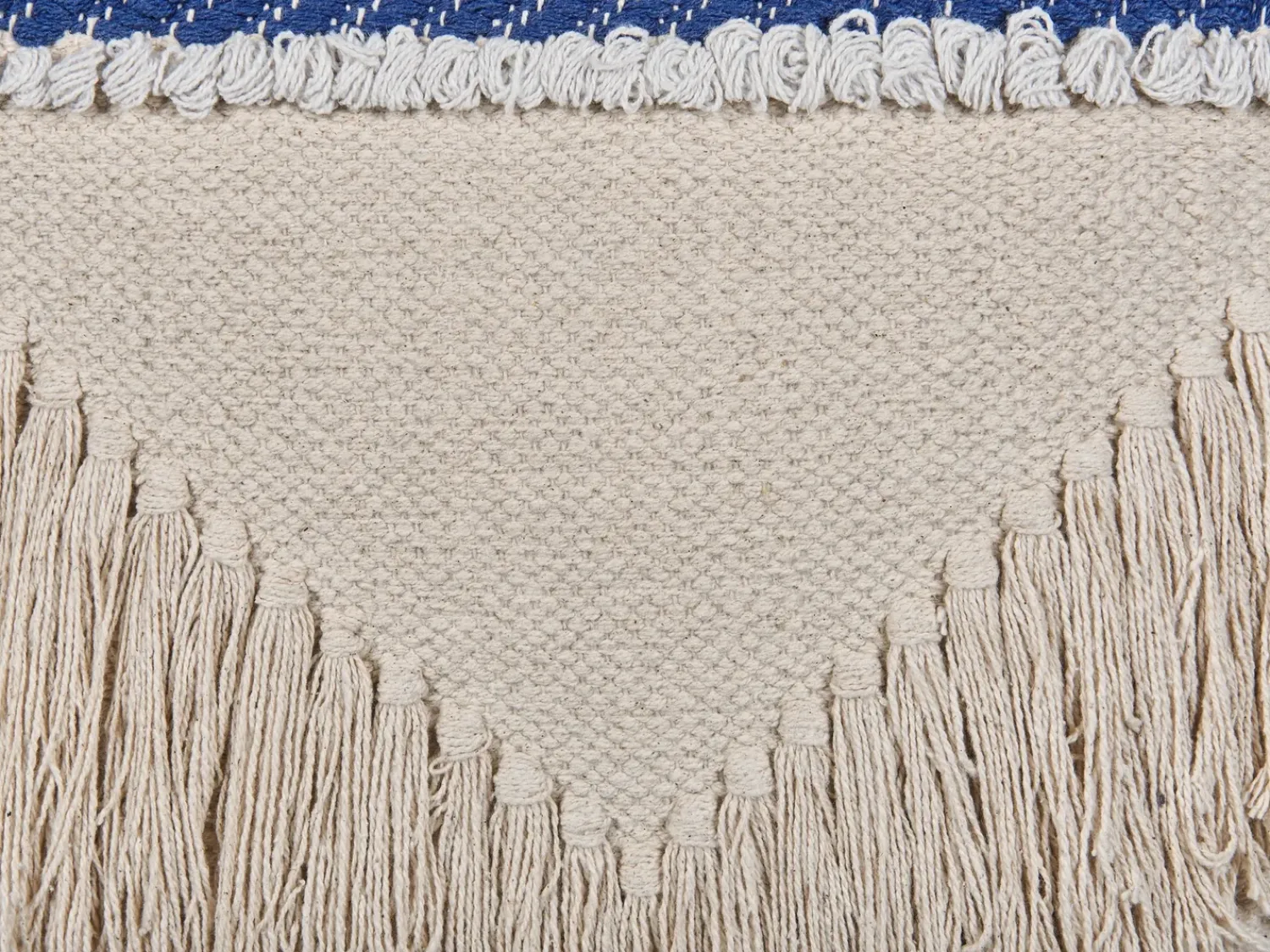 Best Beliani Set di 2 cuscini SOFCA Cotone 45 x 45 cm Beige Trama geometrica Beige Blu