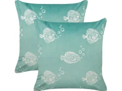 Clearance Beliani Set di 2 cuscini SOLIDAGO Velluto 45 x 45 cm Verde