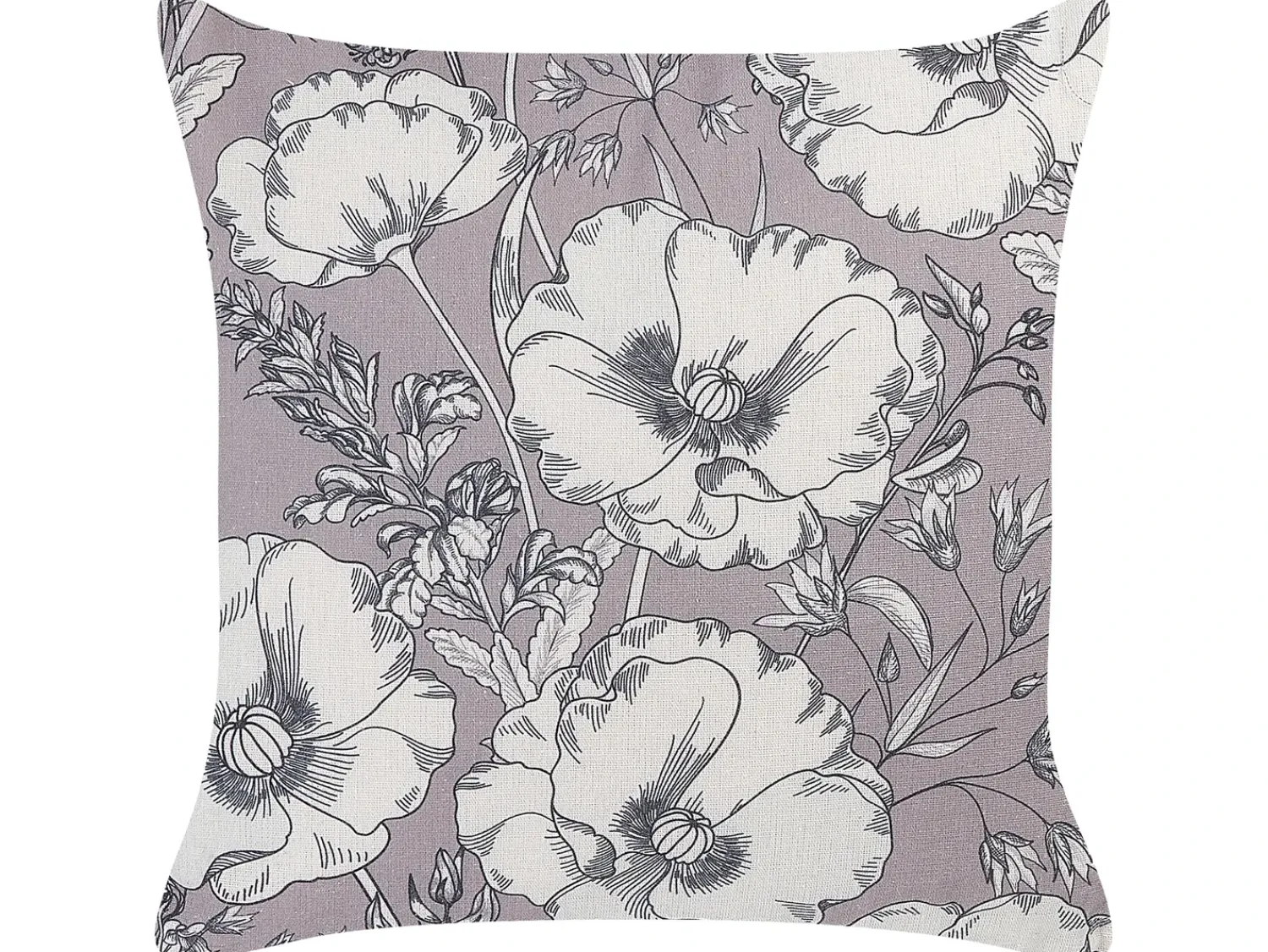 New Beliani Set di 2 cuscini SOPHORA 45 x 45 cm Grigio Trama floreale Bianco Grigio