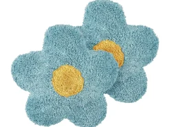 Discount Beliani Set di 2 cuscini SORREL Cotone 30 x 30 cm Blu Fiore Bianco Blu Giallo
