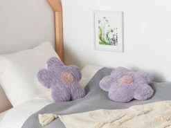 Hot Beliani Set di 2 cuscini SORREL Cotone 30 x 30 cm Viola Fiore Bianco Rosa Viola