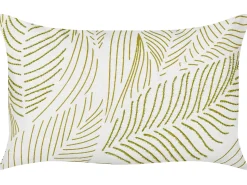 Clearance Beliani Set di 2 cuscini SPANDOREA Cotone 30 x 50 cm Verde Trama di piante Bianco Verde