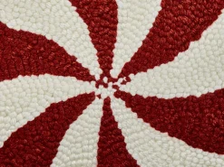 Sale Beliani Set di 2 cuscini SPIRAL CANDY Bouclé 35 x 58 cm Bianco Modello natalizio Bianco Rosso