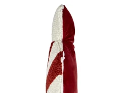 Sale Beliani Set di 2 cuscini SPIRAL CANDY Bouclé 35 x 58 cm Bianco Modello natalizio Bianco Rosso