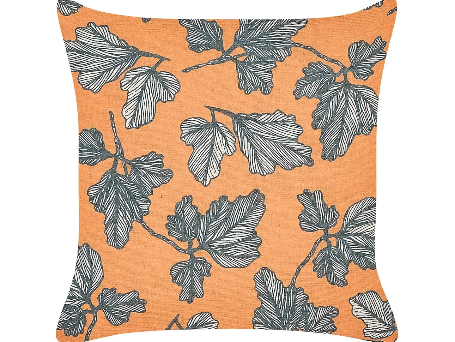 New Beliani Set di 2 cuscini SPIREA 45 x 45 cm Trama di piante Arancione Nero