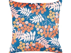 Clearance Beliani Set di 2 cuscini SUMAC Velluto 45 x 45 cm Multicolore Trama di piante Blu Multicolore