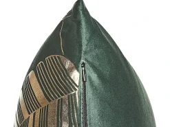 Sale Beliani Set di 2 cuscini SUNFLOWER Velluto 45 x 45 cm Verde scuro Trama di piante Oro Verde
