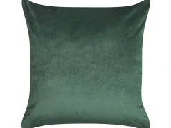 Sale Beliani Set di 2 cuscini SUNFLOWER Velluto 45 x 45 cm Verde scuro Trama di piante Oro Verde