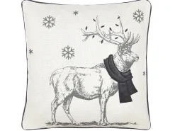 Outlet Beliani Set di 2 cuscini SVEN 45 x 45 cm Nero Modello natalizio Bianco Nero