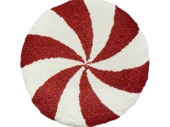 Outlet Beliani Set di 2 cuscini SWIRL CANDY Bouclé 40 x 40 cm Rosso Bianco Rosso