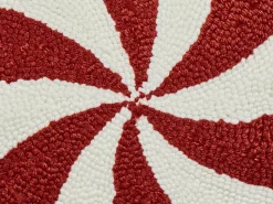 Outlet Beliani Set di 2 cuscini SWIRL CANDY Bouclé 40 x 40 cm Rosso Bianco Rosso