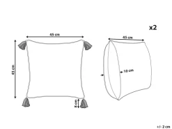 Discount Beliani Set di 2 cuscini SYRINGA Cotone 45 x 45 cm Verde Trama geometrica Bianco Verde