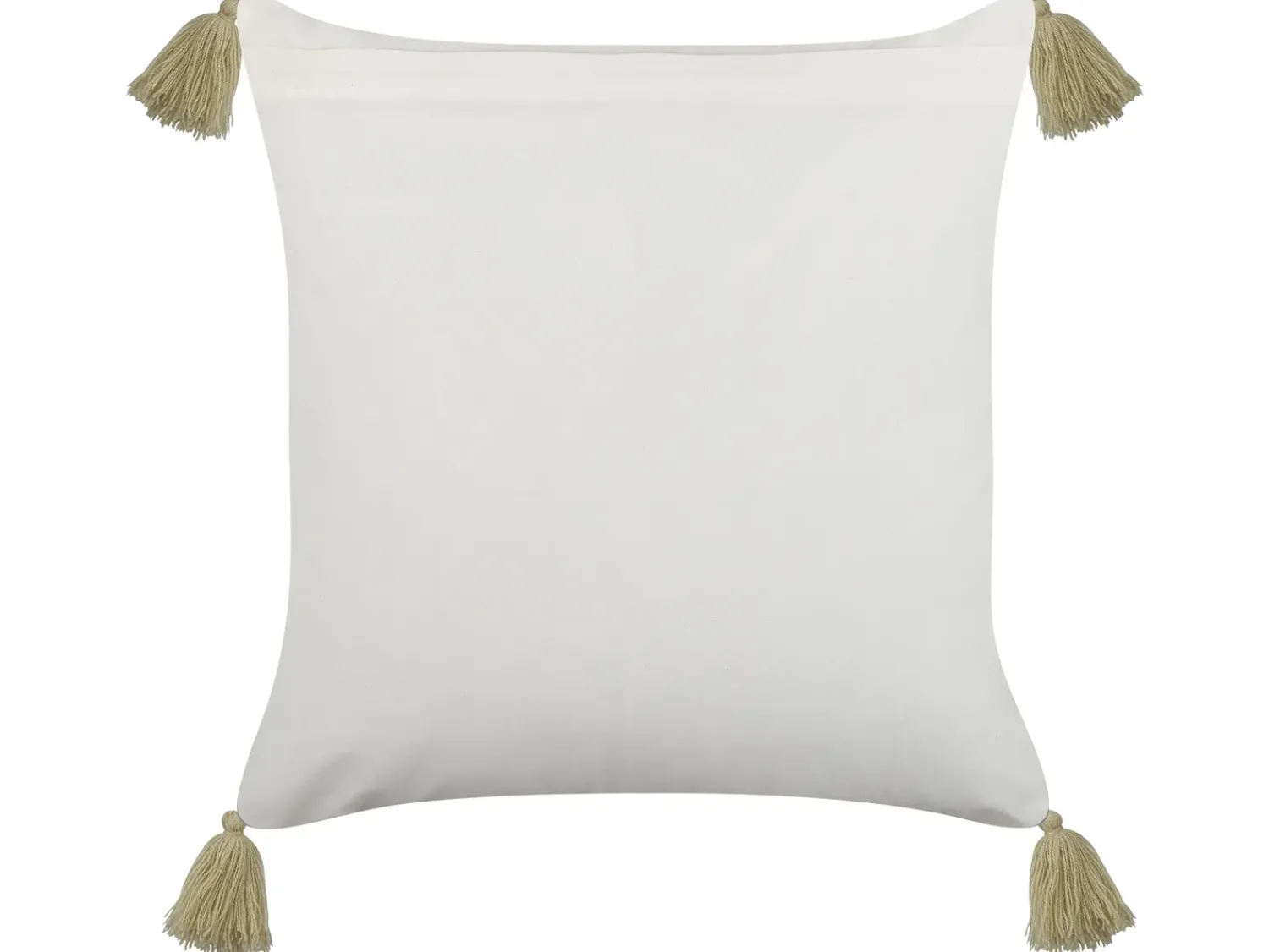 Discount Beliani Set di 2 cuscini SYRINGA Cotone 45 x 45 cm Verde Trama geometrica Bianco Verde
