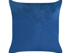 Outlet Beliani Set di 2 cuscini TALINUM Velluto 45 x 45 cm Blu Trama animale Bianco Giallo Marrone Blu