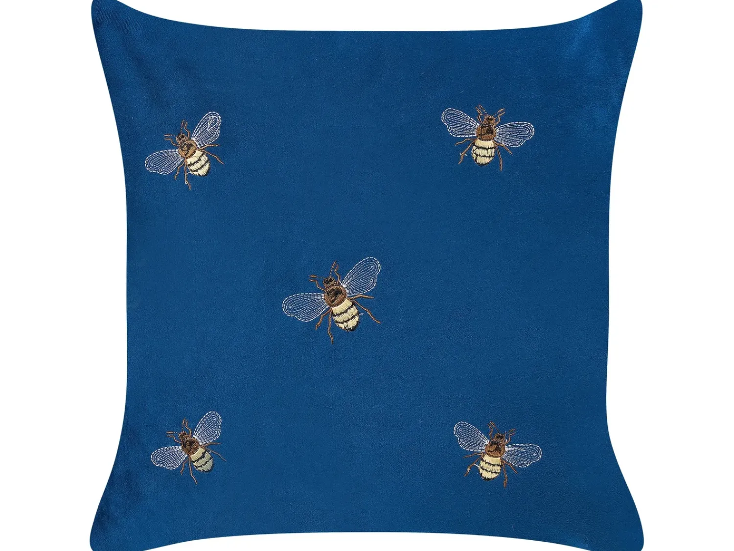 Outlet Beliani Set di 2 cuscini TALINUM Velluto 45 x 45 cm Blu Trama animale Bianco Giallo Marrone Blu