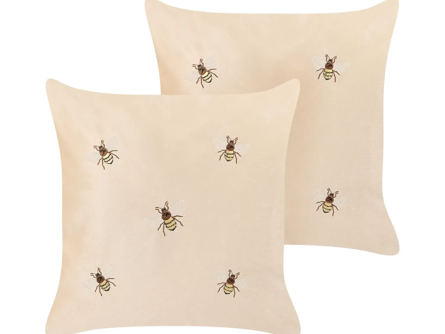 Clearance Beliani Set di 2 cuscini TALINUM Velluto 45 x 45 cm Beige Trama animale Bianco Beige Giallo Marrone
