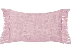 Outlet Beliani Set di 2 cuscini TANSY Cotone 40 x 60 cm Tinta unita Rosa