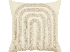 Clearance Beliani Set di 2 cuscini TATSOI Cotone 45 x 45 cm Trama geometrica Beige