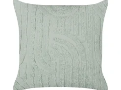 Outlet Beliani Set di 2 cuscini TELLIMA Cotone 45 x 45 cm menta Trama geometrica Verde