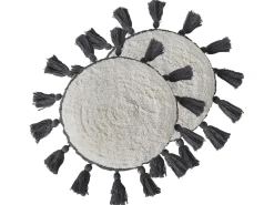 New Beliani Set di 2 cuscini THISTLE Cotone 40 x 40 cm Bianco sporco Bianco Grigio