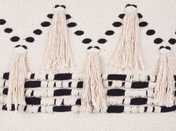 Beliani Set di 2 cuscini THONDI Cotone 45 x 45 cm Beige A strisce Beige Nero