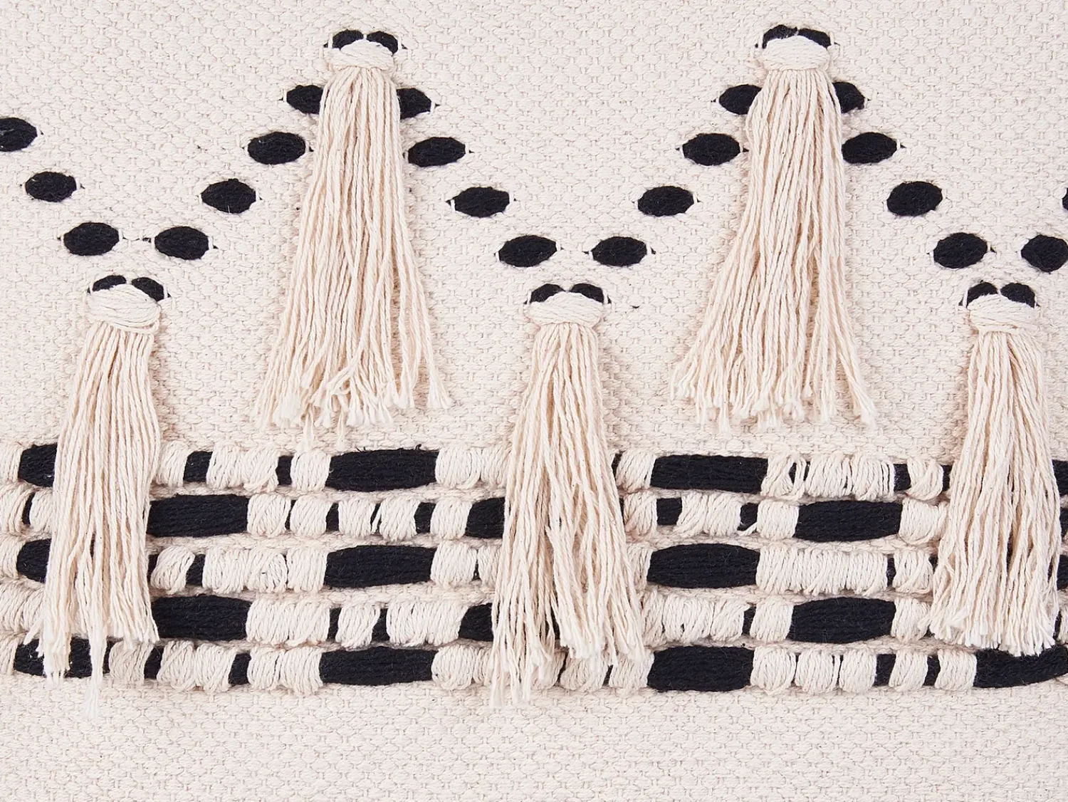 Beliani Set di 2 cuscini THONDI Cotone 45 x 45 cm Beige A strisce Beige Nero