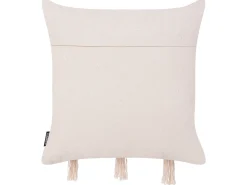 Beliani Set di 2 cuscini THONDI Cotone 45 x 45 cm Beige A strisce Beige Nero