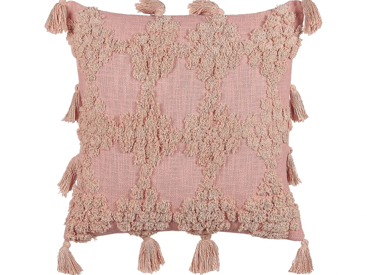 Discount Beliani Set di 2 cuscini TORENIA Cotone 45 x 45 cm Trama geometrica Rosa