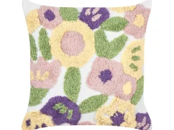 Outlet Beliani Set di 2 cuscini TRICORNIO Cotone 45 x 45 cm Trama floreale Multicolore