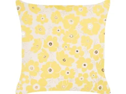 Best Beliani Set di 2 cuscini TRITELEIA Velluto 45 x 45 cm Giallo Trama floreale Beige Giallo Oro