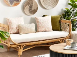 Discount Beliani Set di 2 cuscini TRITELEIA Velluto 45 x 45 cm Rosa Trama floreale Beige Rosa Oro