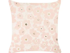 Discount Beliani Set di 2 cuscini TRITELEIA Velluto 45 x 45 cm Rosa Trama floreale Beige Rosa Oro