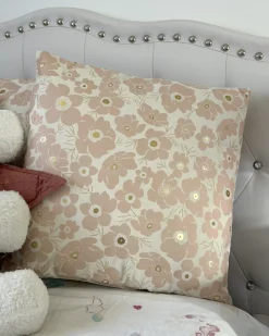 Discount Beliani Set di 2 cuscini TRITELEIA Velluto 45 x 45 cm Rosa Trama floreale Beige Rosa Oro
