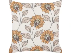 New Beliani Set di 2 cuscini TUBEROSE 45 x 45 cm Multicolore Trama floreale Arancione Beige Bianco Multicolore