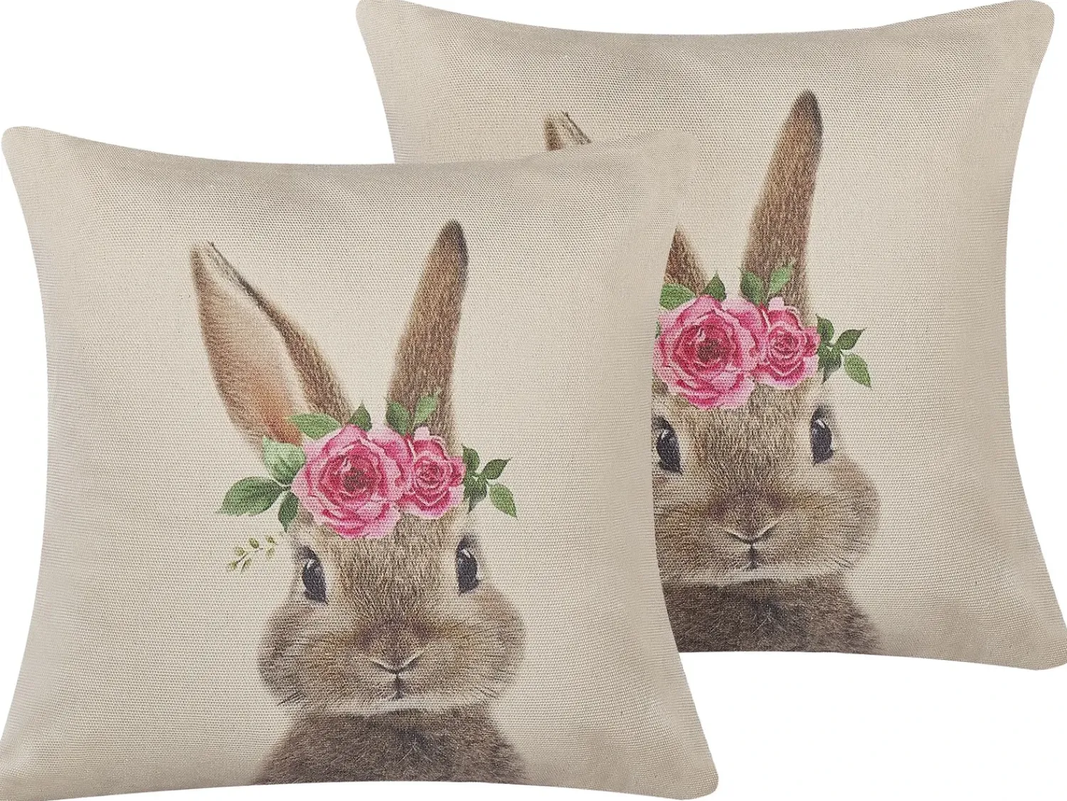 Hot Beliani Set di 2 cuscini TULIPA 45 x 45 cm Tortora Beige Grigio Marrone Rosa Verde
