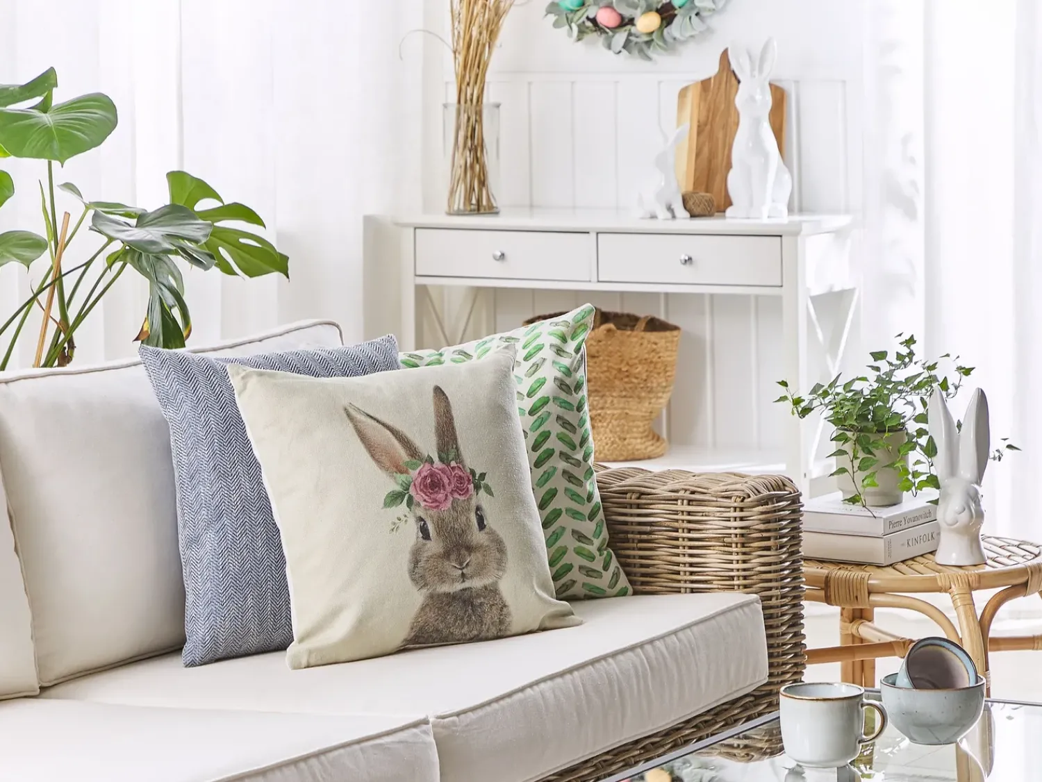 Hot Beliani Set di 2 cuscini TULIPA 45 x 45 cm Tortora Beige Grigio Marrone Rosa Verde