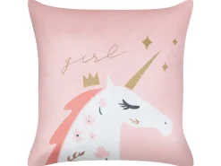Best Beliani Set di 2 cuscini UNIOLA Velluto 45 x 45 cm Rosa Bianco Oro Rosa