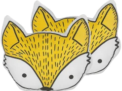 Clearance Beliani Set di 2 cuscini VADODARA Cotone 50 x 40 cm Giallo Volpe Bianco Giallo Nero