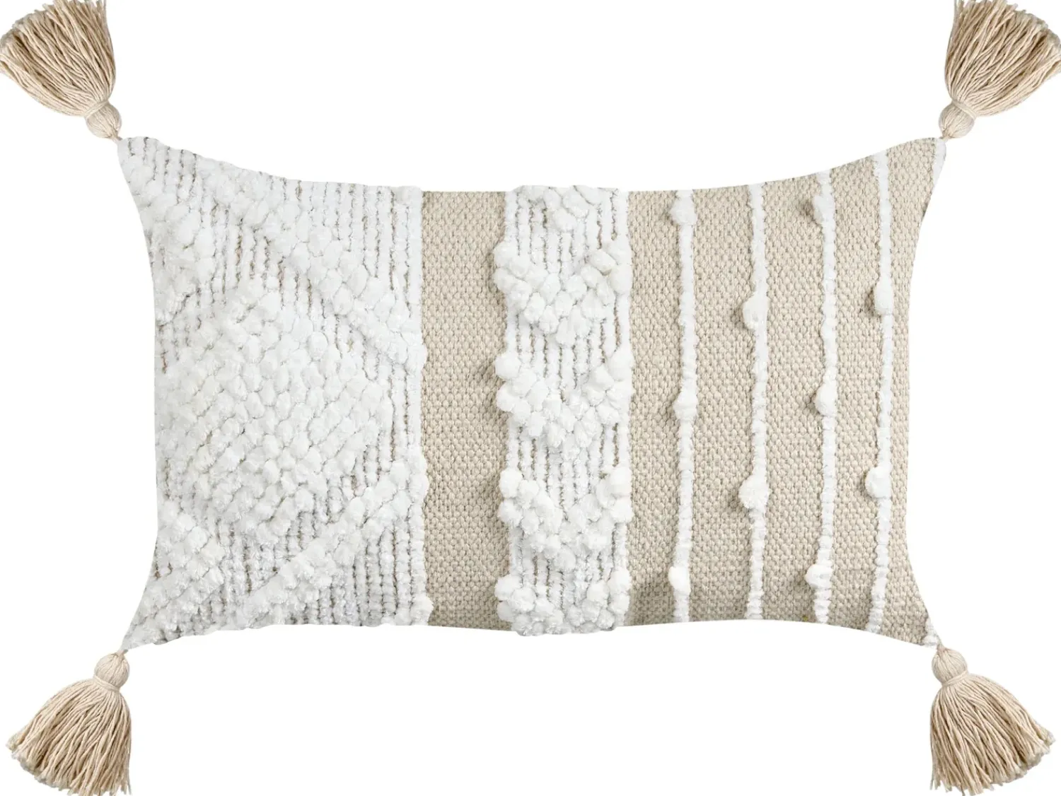 Hot Beliani Set di 2 cuscini VALVARIA Cotone 30 x 50 cm sporco Trama Chevron Bianco