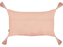 Outlet Beliani Set di 2 cuscini VALVARIA Cotone 30 x 50 cm pesca Trama Chevron Rosa