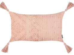 Outlet Beliani Set di 2 cuscini VALVARIA Cotone 30 x 50 cm pesca Trama Chevron Rosa