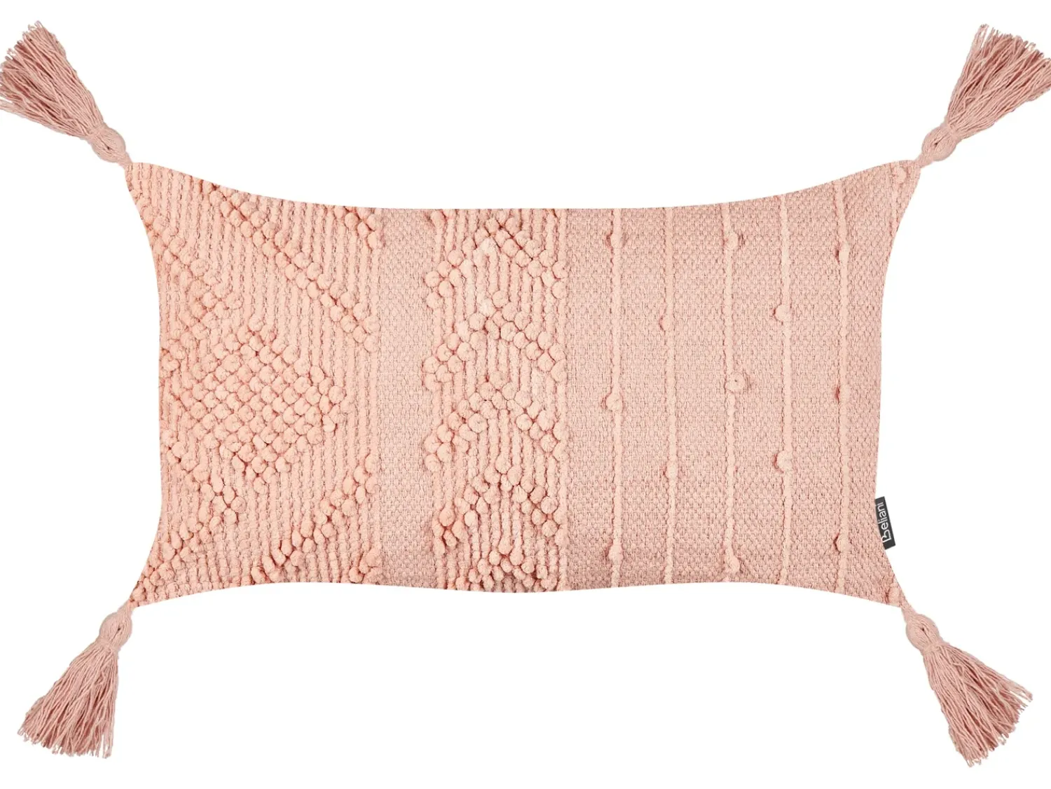 Outlet Beliani Set di 2 cuscini VALVARIA Cotone 30 x 50 cm pesca Trama Chevron Rosa