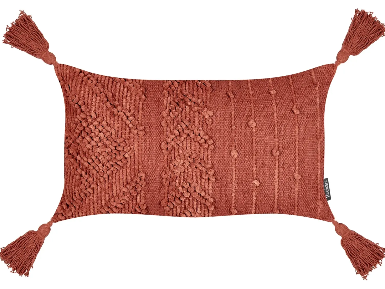 Best Beliani Set di 2 cuscini VALVARIA Cotone 30 x 50 cm Trama Chevron Rosso