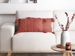 Best Beliani Set di 2 cuscini VALVARIA Cotone 30 x 50 cm Trama Chevron Rosso