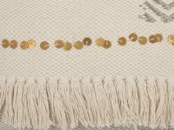 Discount Beliani Set di 2 cuscini VAYALI Cotone 45 x 45 cm A strisce Beige